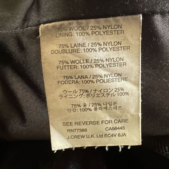 J Crew Black Double Cloth Cocoon Patch Pocket Peacoat Wool Blend Coat Size 8 - Picture 6 of 12